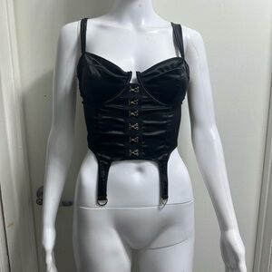 Black Satin Corset Top